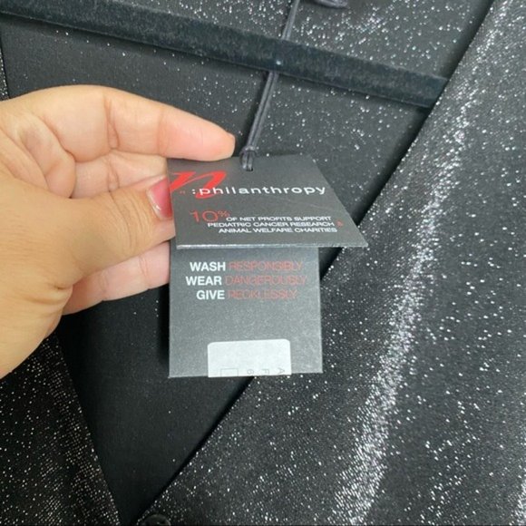 NWT n:Philanthropy Fire Sparkle Long-Sleeve Romper in Black - Picture 11 of 15